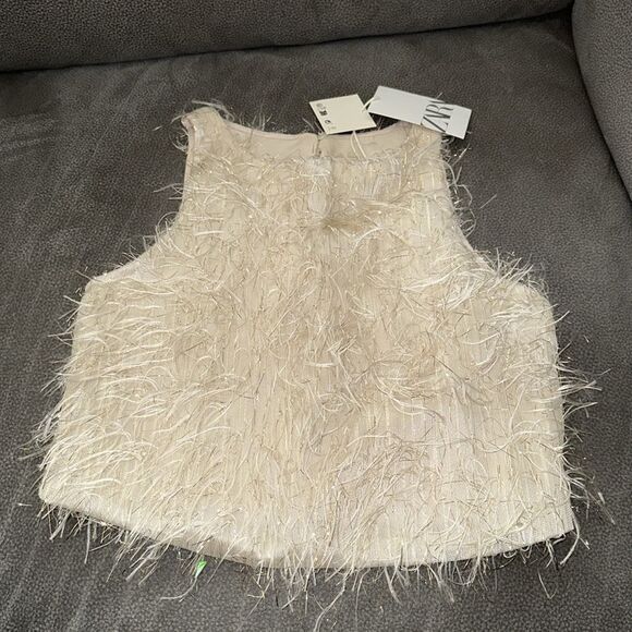 ZARA Kids | Golden | FEATHER TOP - Picture 6 of 7